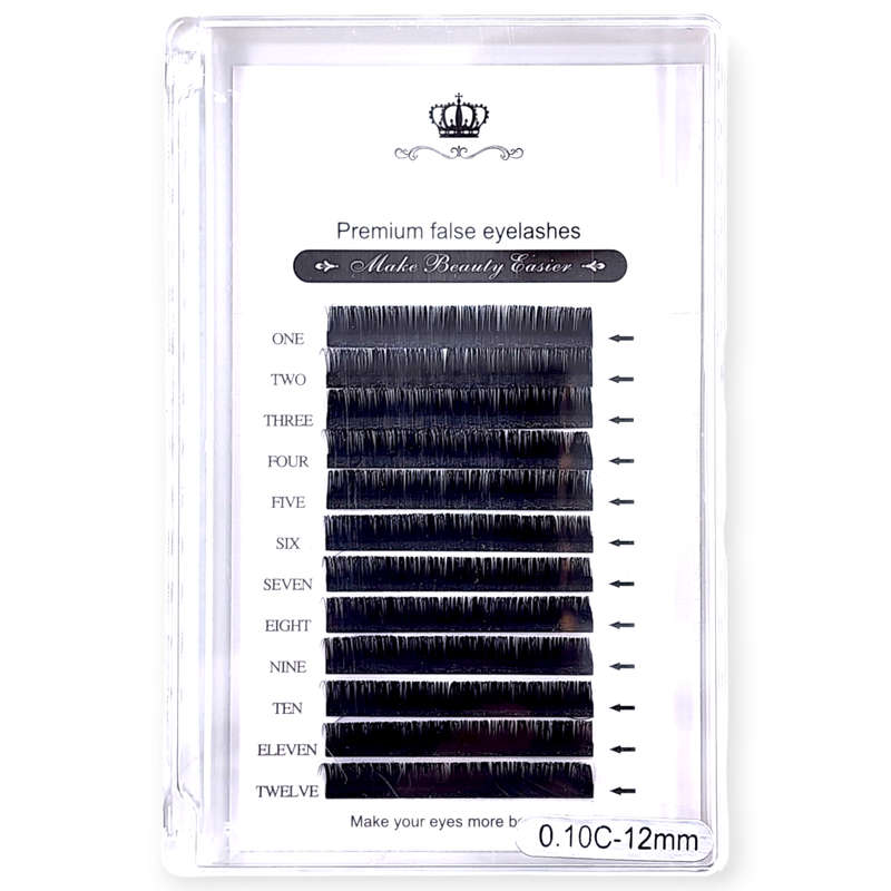 Premium False Eyelashes - Individual - 0.10 C - 12mm