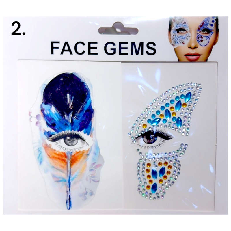 Body Gem Art Sticker - Half Face - Gem / Tattoo