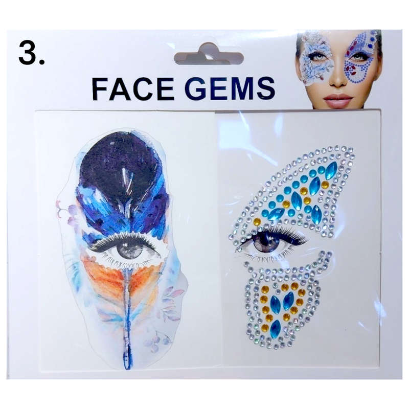 Body Gem Art Sticker - Half Face - Gem / Tattoo