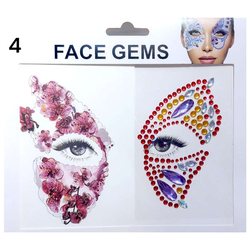 Body Gem Art Sticker - Half Face - Gem / Tattoo
