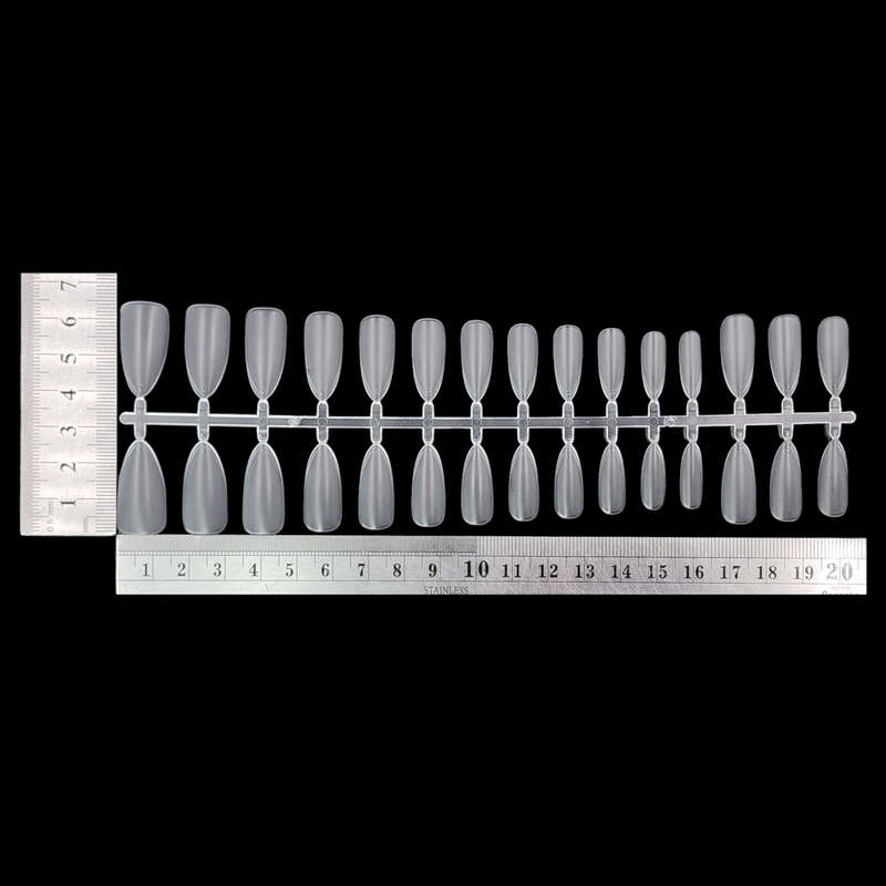 Almond - Medium - Full Cover - Soft Gel - Clear Matt - Nail Tips - 300pcs - M073