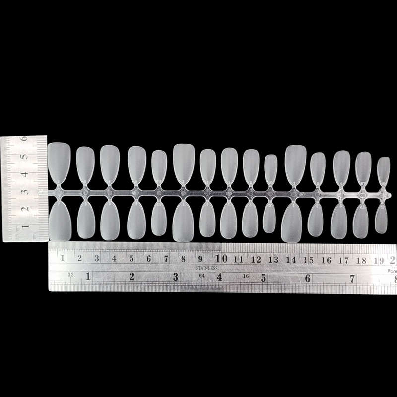 Almond - Short - Full Cover - Soft Gel - Clear Matt - Nail Tips - 300pcs - M081