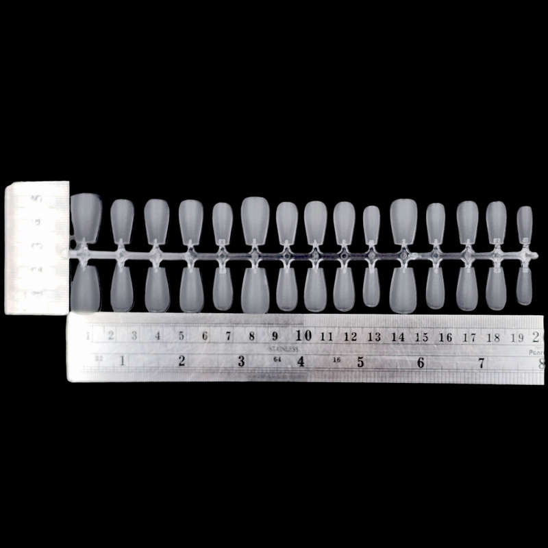 Coffin - Short - Full Cover - Soft Gel - Clear Matt - Nail Tips - 300pcs - M083