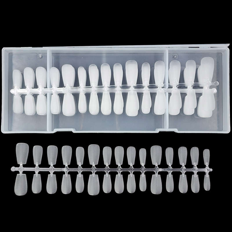 Coffin - Short - Full Cover - Soft Gel - Clear Matt - Nail Tips - 300pcs - M083