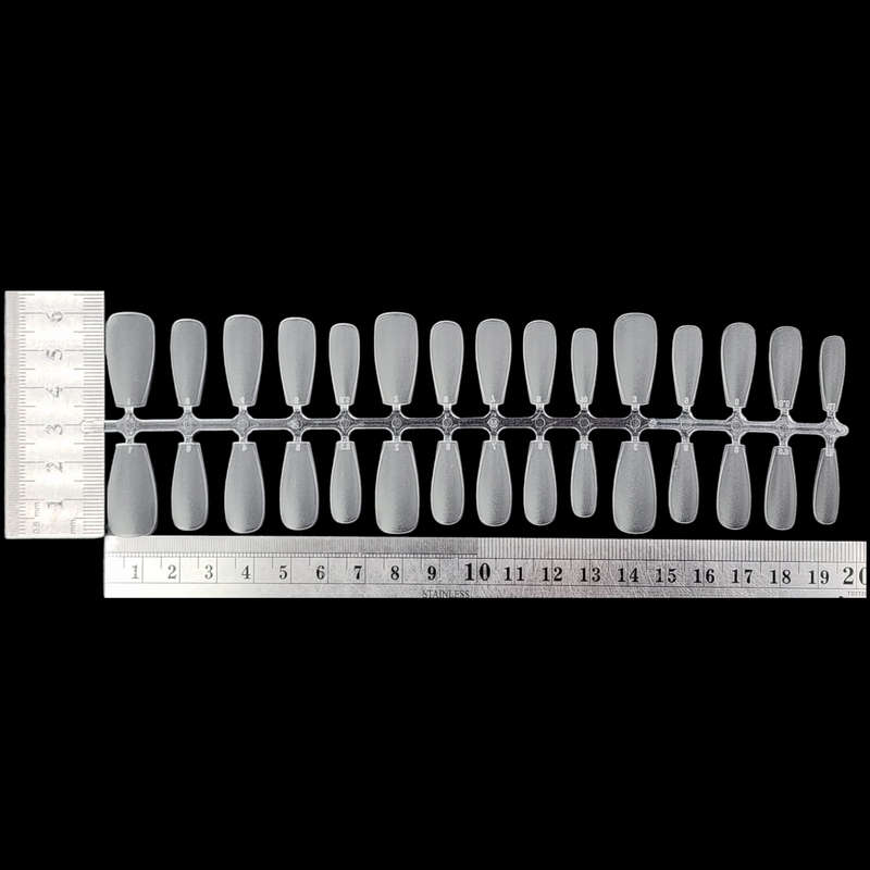 Coffin - Medium - Full Cover - Soft Gel - Clear Matt - Nail Tips - 300pcs - M085