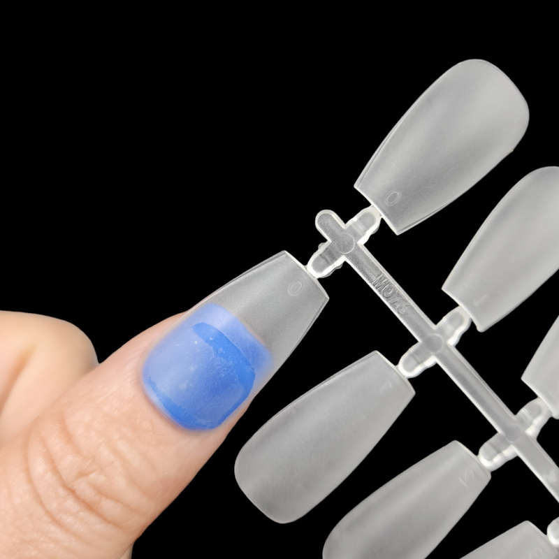 Coffin - Meduim - Full Cover - Soft Gel - Clear Matt - Nail Tips - 300pcs - M076