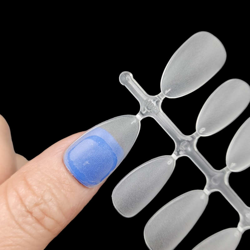 Almond - Short - Full Cover - Soft Gel - Clear Matt - Nail Tips - 300pcs - M081
