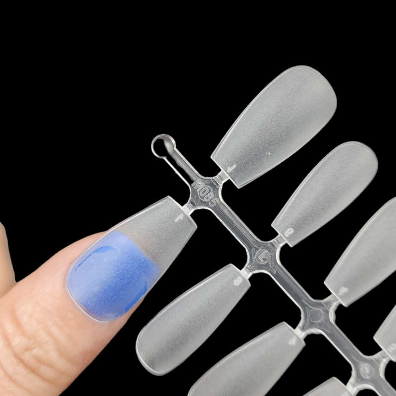 Coffin - Medium - Full Cover - Soft Gel - Clear Matt - Nail Tips - 300pcs - M085