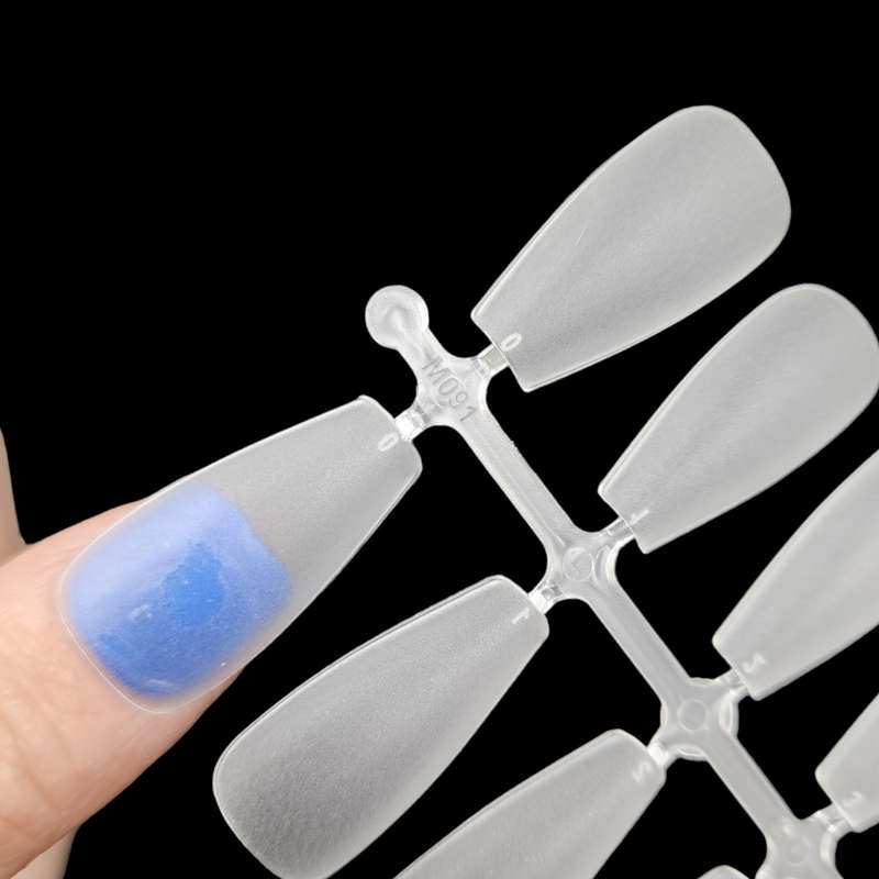 Coffin - Long - Full Cover - Soft Gel - Clear Matt - Nail Tips - 300pcs - M091