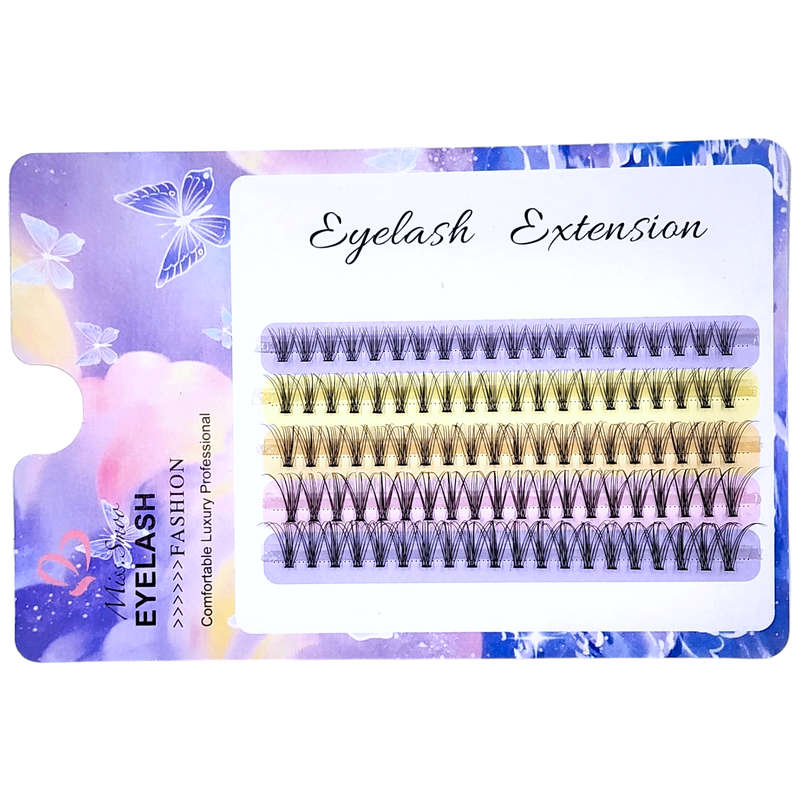 Cluster Eyelash Extension - 10P-0.10-D - 9 to 16 Mix
