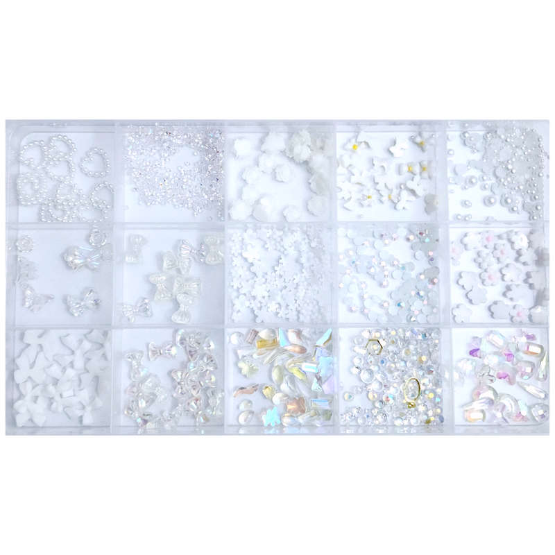 Nail Decoration - Mix 18 Grid - White