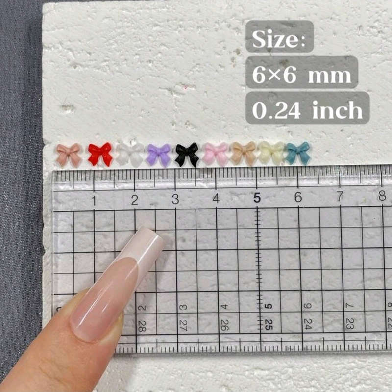 Bows Nail Decoration - Mini Bows - Mix Colours - 100pcs