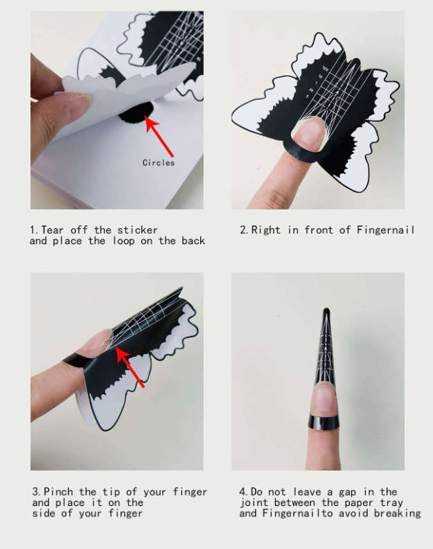 Nail Forms Tip Sculpting Guide Stickers - QZ36 - 500pcs Roll