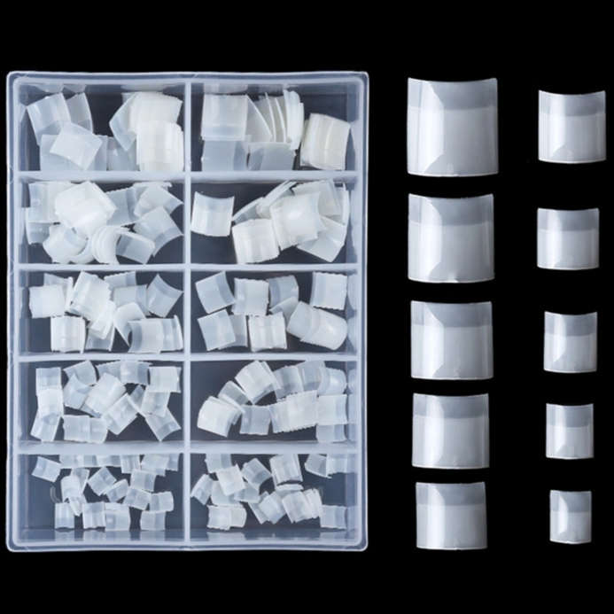 Square / French - Short - Half Cover - Nail Tips - 100pcs