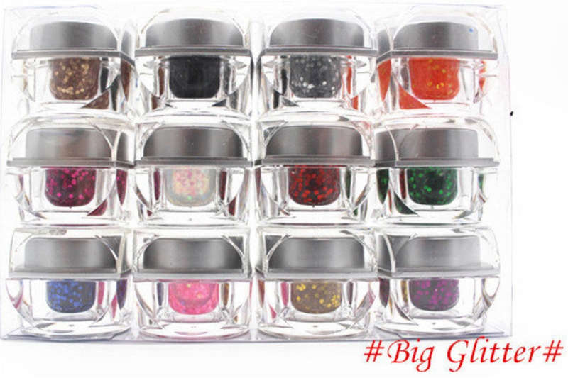 UV Colour Gel 12pcs - Big Glitter