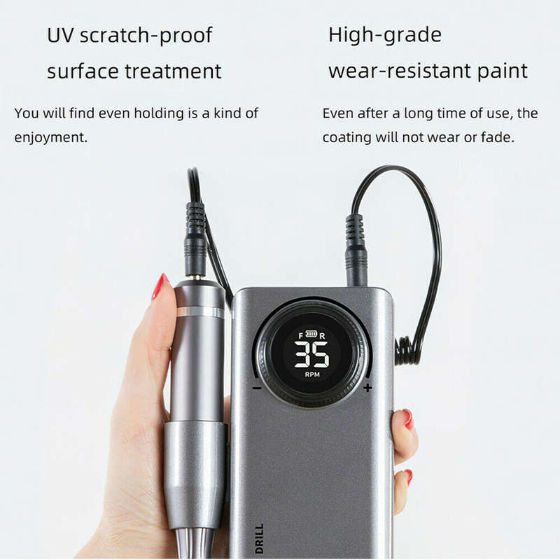 35000RPM Electric Nail File/Drill Machine - Rechargeable / Cordless / Portable