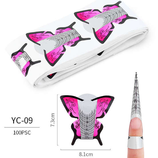 Nail Forms - Stiletto - Tip Sculpting Guide Stickers 100psc - YC09
