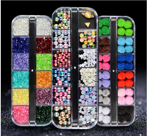 Grids Nail Decoration 12pcs