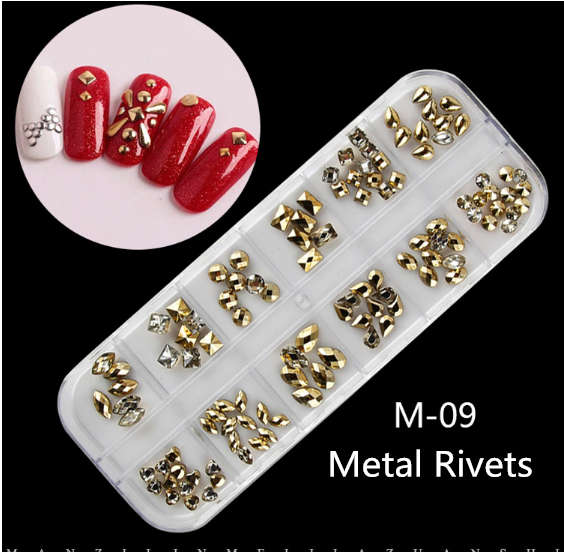 Grids Nail Decoration 12pcs