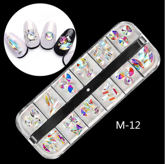 Grids Nail Decoration 12pcs