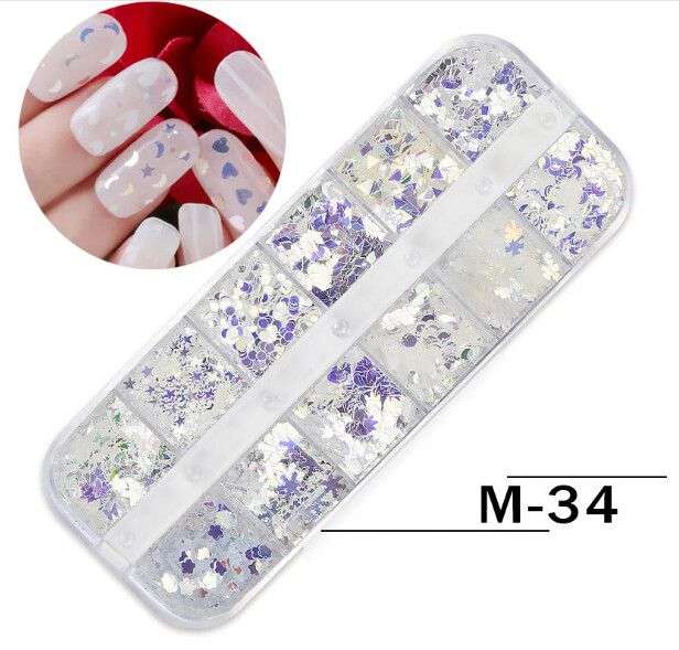 Grids Nail Decoration 12pcs