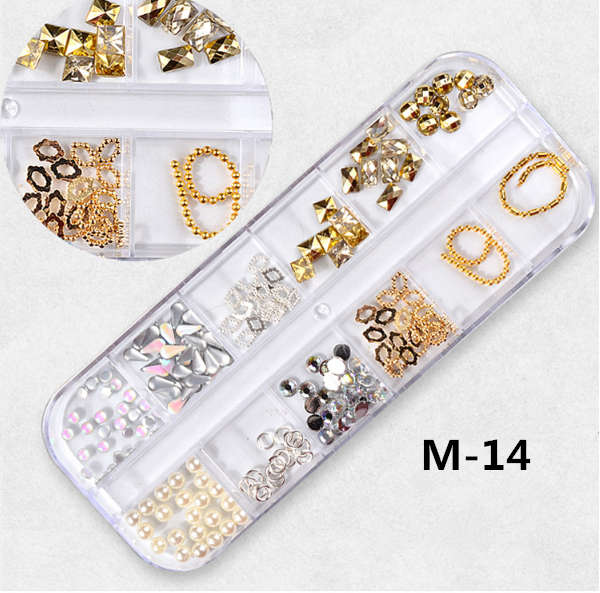 Grids Nail Decoration 12pcs