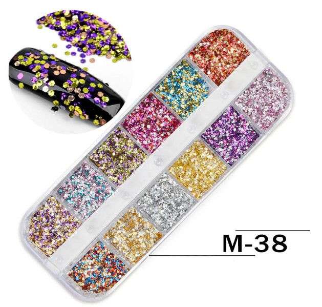 Grids Nail Decoration 12pcs