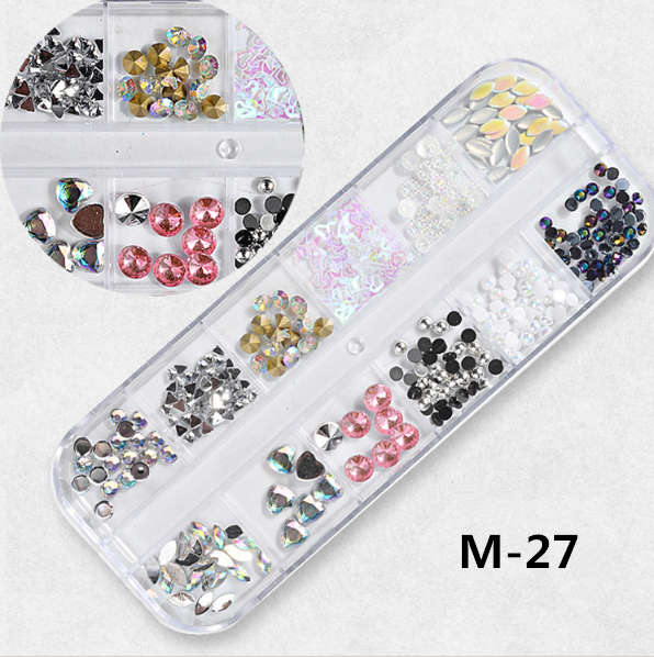 Grids Nail Decoration 12pcs