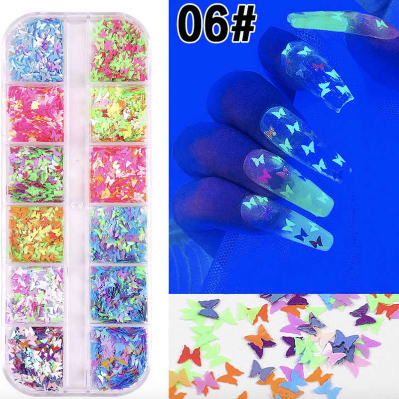 Nail Decoration - Butterfly - #06 - (Luminous)