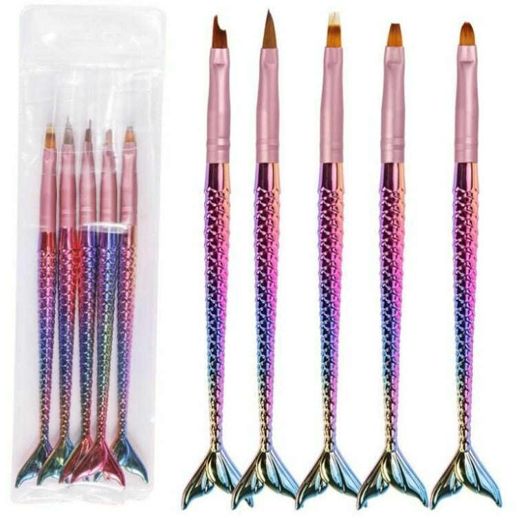 Nail Art Brush Set - Mermaid - 5pcs