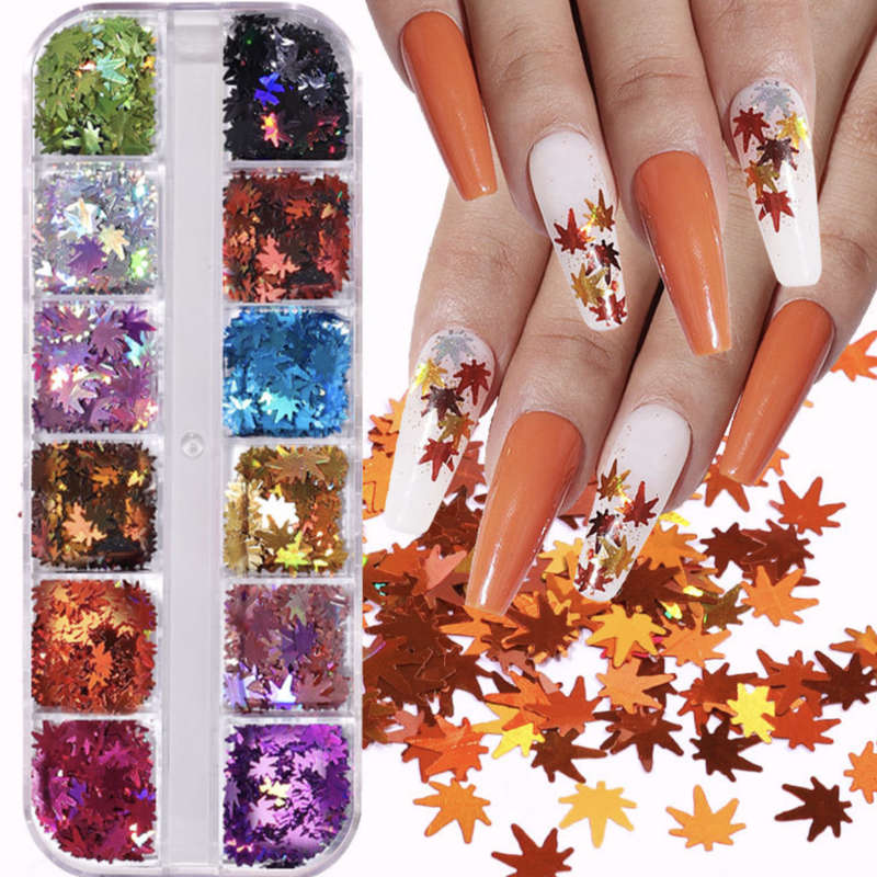 Solid Colour Maple Leaf Nail Décor