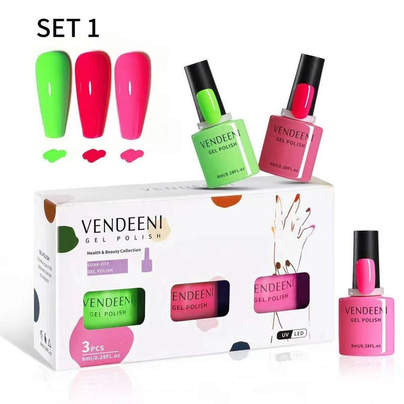 Vendeeni - UV Gel Polish - 3pcs Set - Set 1