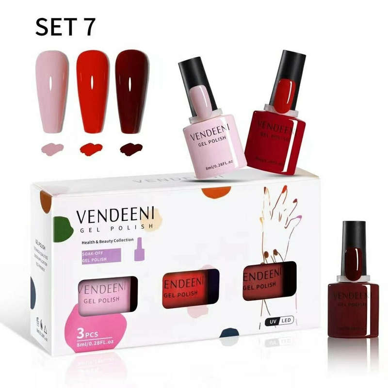 Vendeeni - UV Gel Polish - 3pcs Set - Set 7