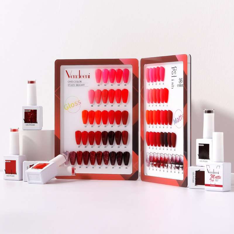 Vendeeni - UV Gel Polish - 36 Colours (Red & Glitter) - Set 5
