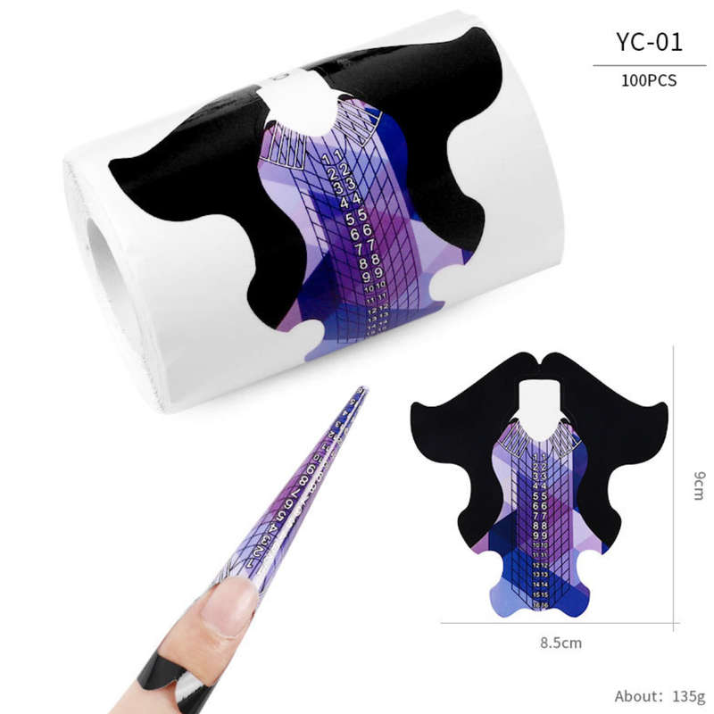 Nail Forms - Stiletto - Tip Sculpting Guide Stickers 100psc - YC19