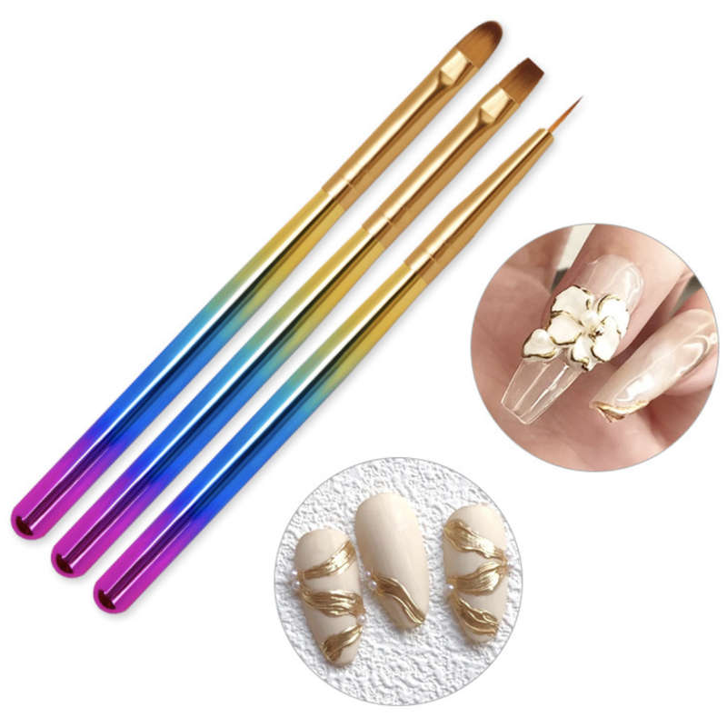Nail Art Brush Set - 3pcs