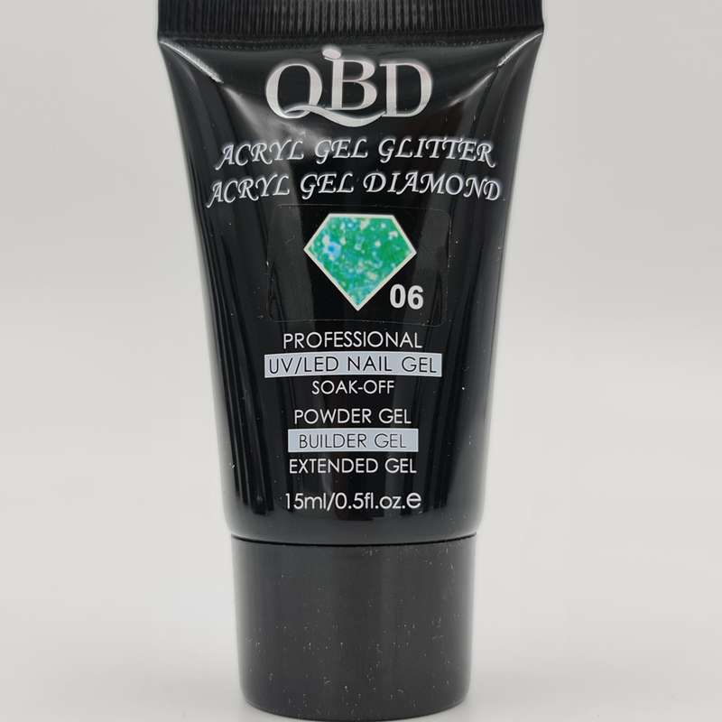QBD Poly Gel / Powder UV Gel - Diamond/Glitter -  15ml - #6 / 15ml