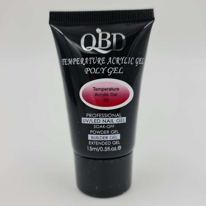 QBD Poly Gel / Powder UV Gel - Temperature Change -  15ml - #8 / 15ml