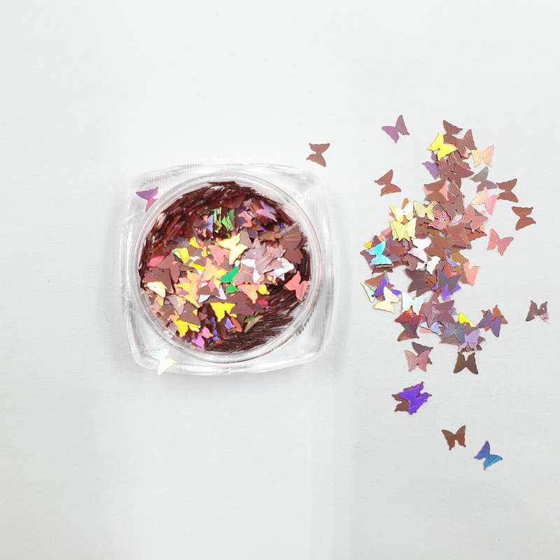 Nail Decoration - Solid colour Butterflies - 12pcs