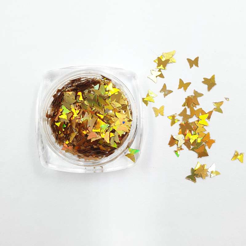 Nail Decoration - Solid colour Butterflies - 12pcs