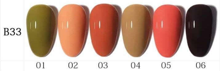 AS - UV Gel Polish - B33 (Green/Orange) Series