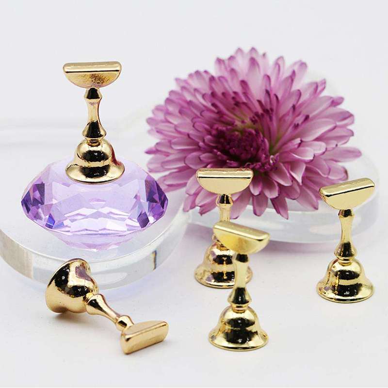 Nail Art Display - Crystal base + 5 holders