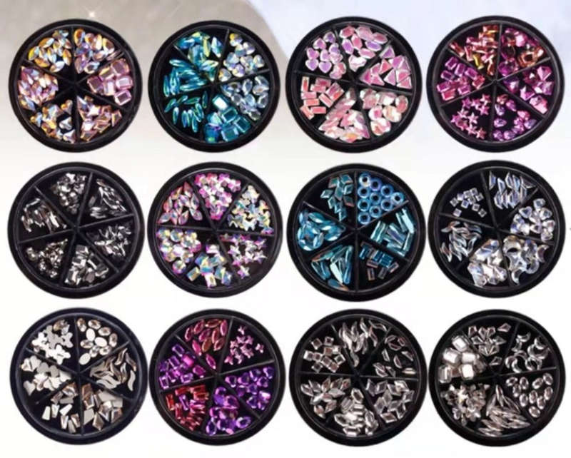 Flat Bottom Nail Decoration / Rhinestones - Wheel