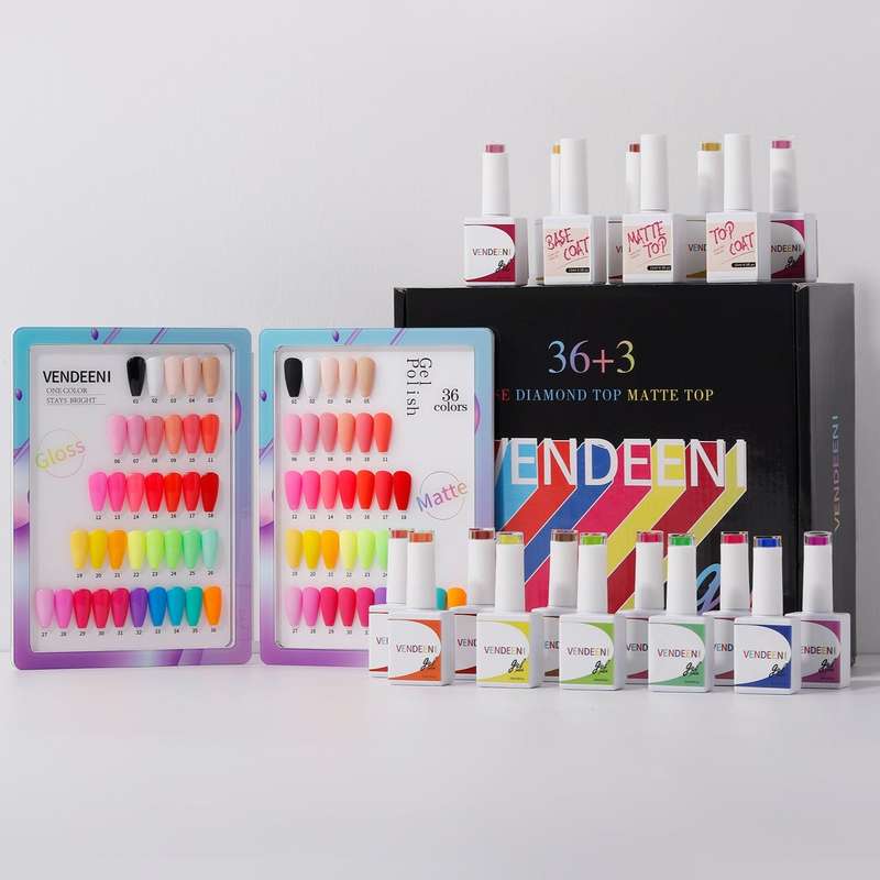 Vendeeni - UV Gel Polish - 36 Colours (Bright/Neon/ Nude/Black/White) - Set 3