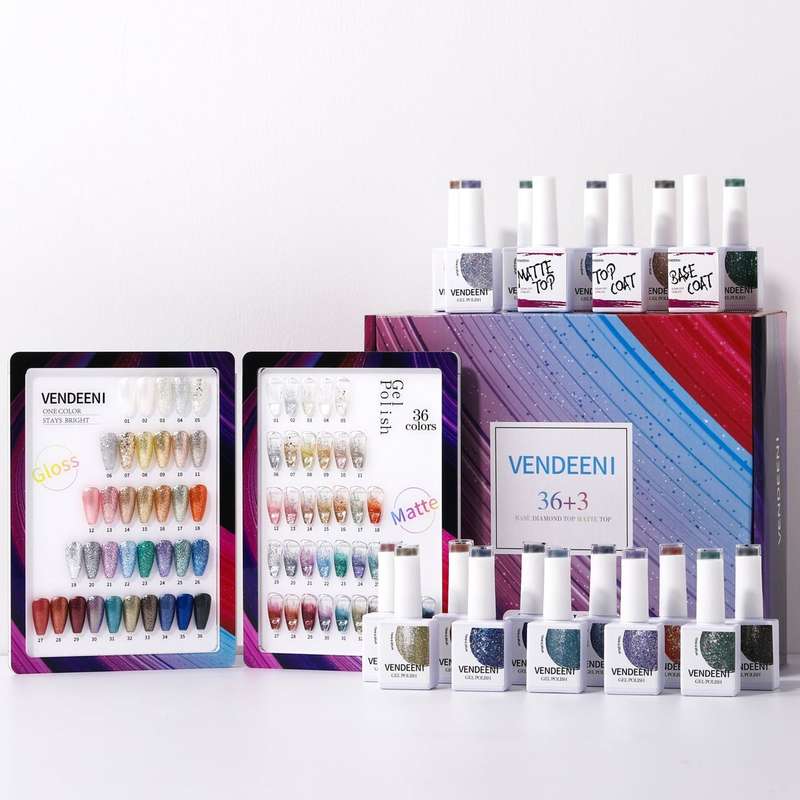 Vendeeni - UV Gel Polish - 36 Colours (Platinum / Glitter/ Diamond) - Set 4