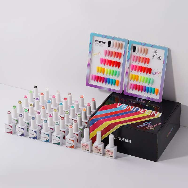 Vendeeni - UV Gel Polish - 36 Colours (Bright/Neon/ Nude/Black/White) - Set 3
