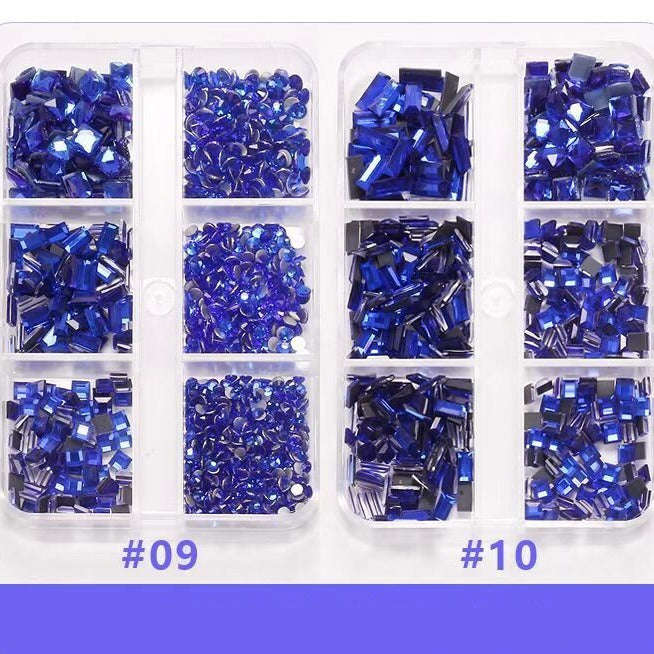 Rhinestones - Flat Bottom 6 Grid - Dark Blue
