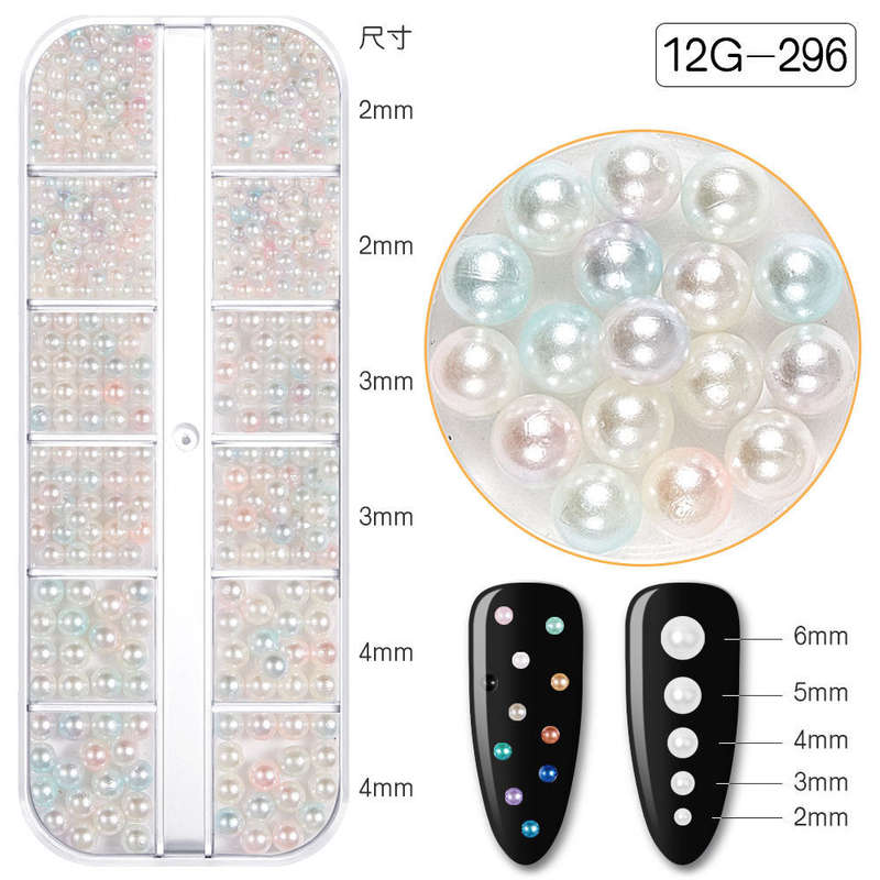 Nail Decoration - Pearl - 12 Grid
