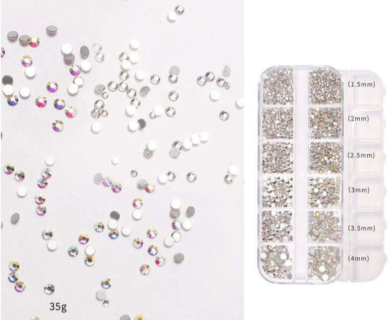 Rhinestones - Flat Bottom - AB & Silver