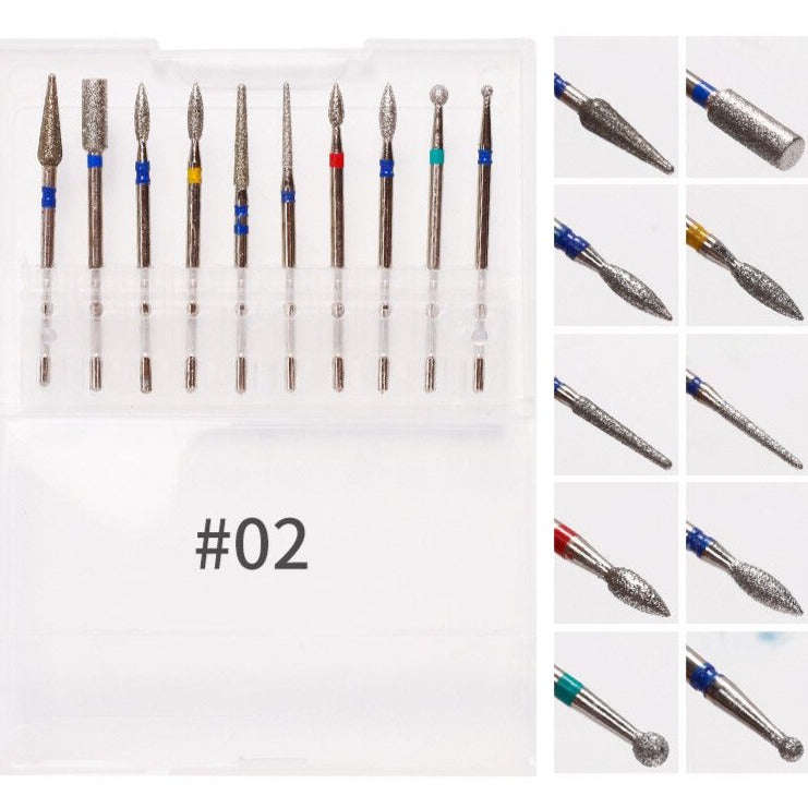 Drill Bit Set For Electric Nail File/Drill - Set 2 - 10pcs